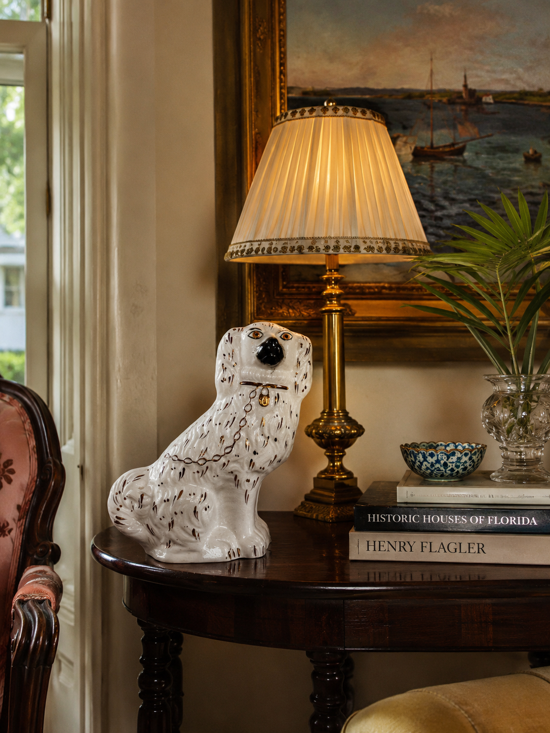 Antique Staffordshire Spaniel, "Old Staffordshire Ware," c. 1900–1920s