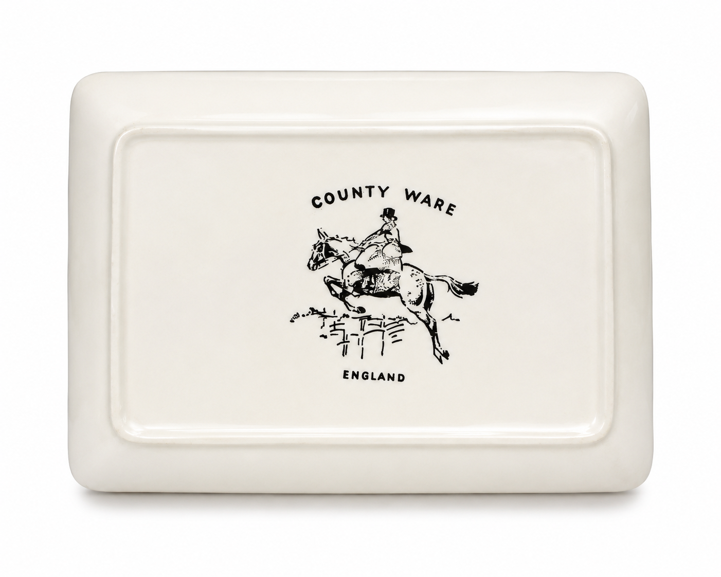 Vintage County Ware England Fox Hunt Trinket Dish | Gilt Rim Equestrian Ceramic Tray | English Hunting Scene Catchall