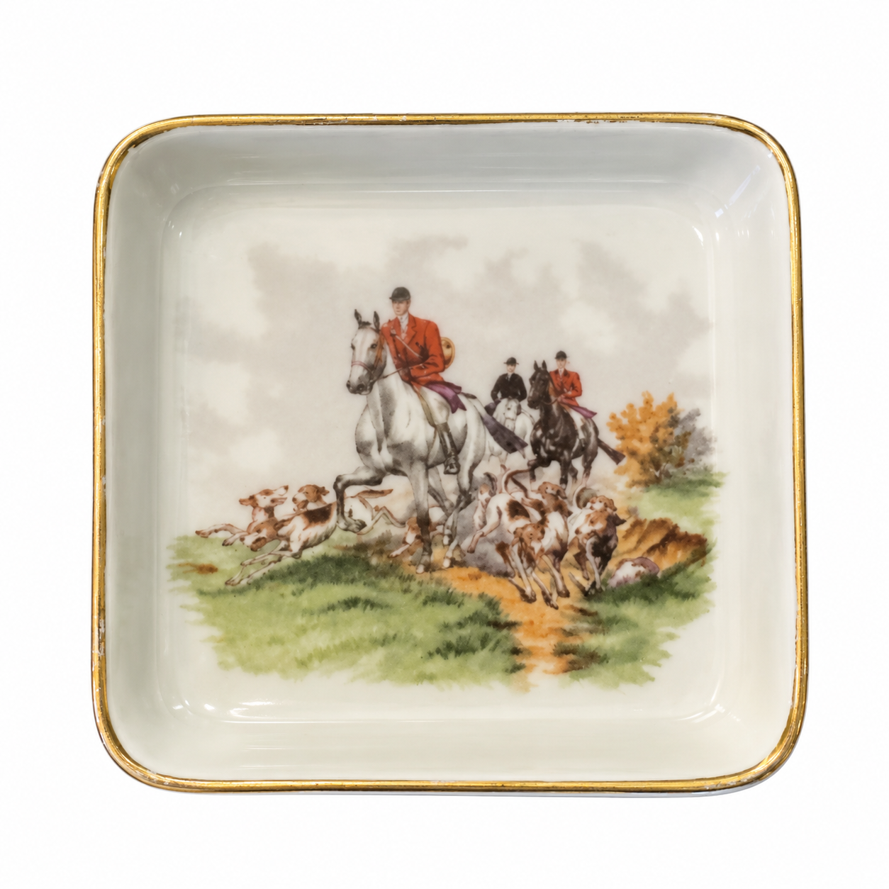 Vintage H&G Heinrich Parforce Fox Hunt Porcelain Tray | Selb Bavaria