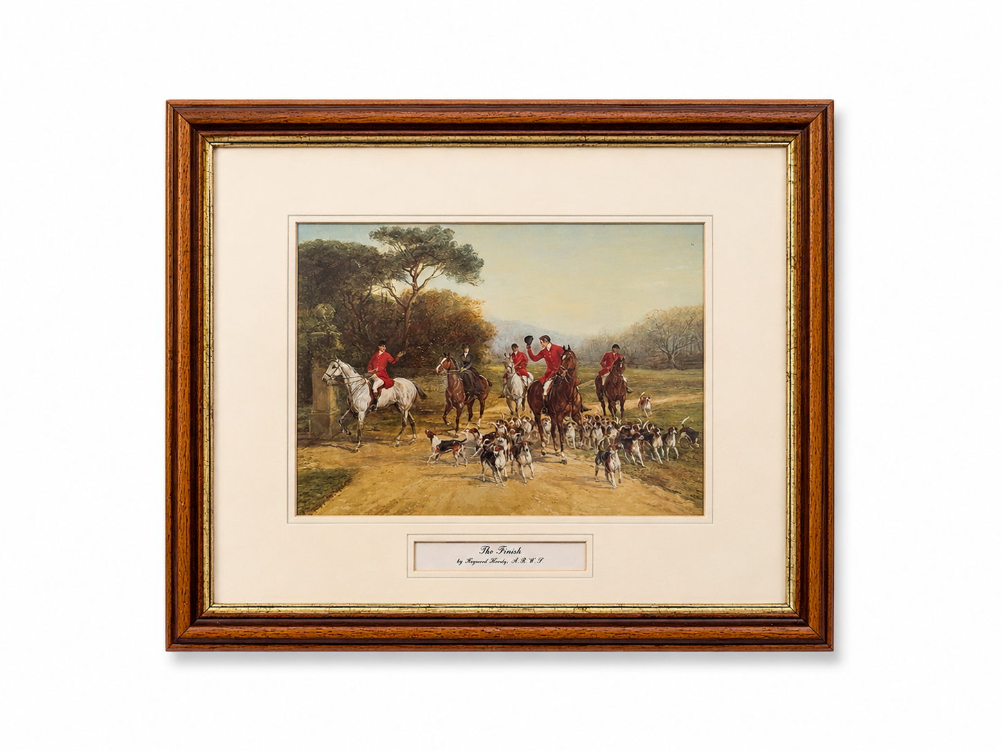 "The Finish" by Heywood Hardy, A.R.W.S., Vintage Fox Hunting Print, Framed