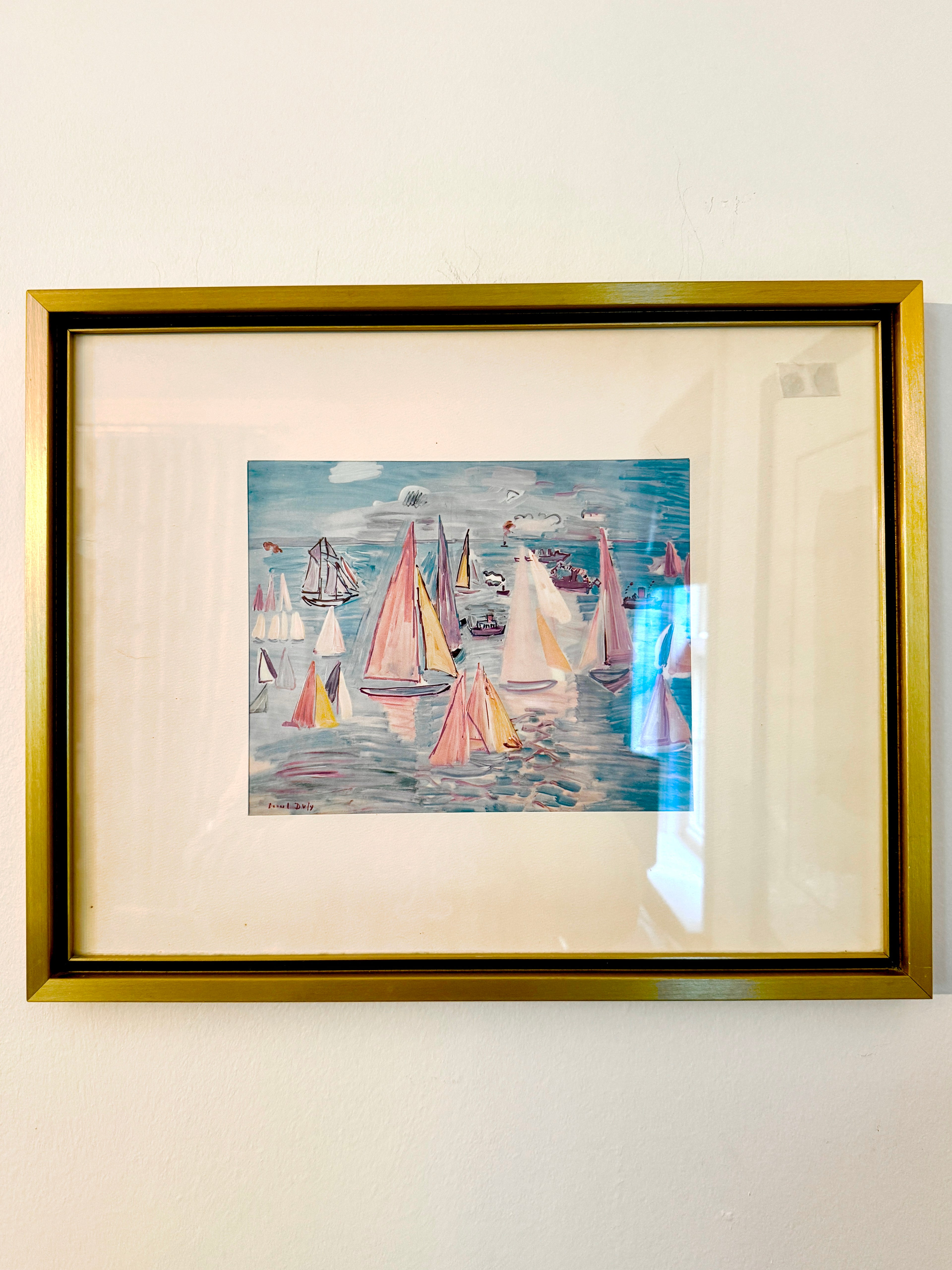 Vintage Raoul Dufy Regatta Fine Art Print – Nautical Sailboat Watercolor Wall Art