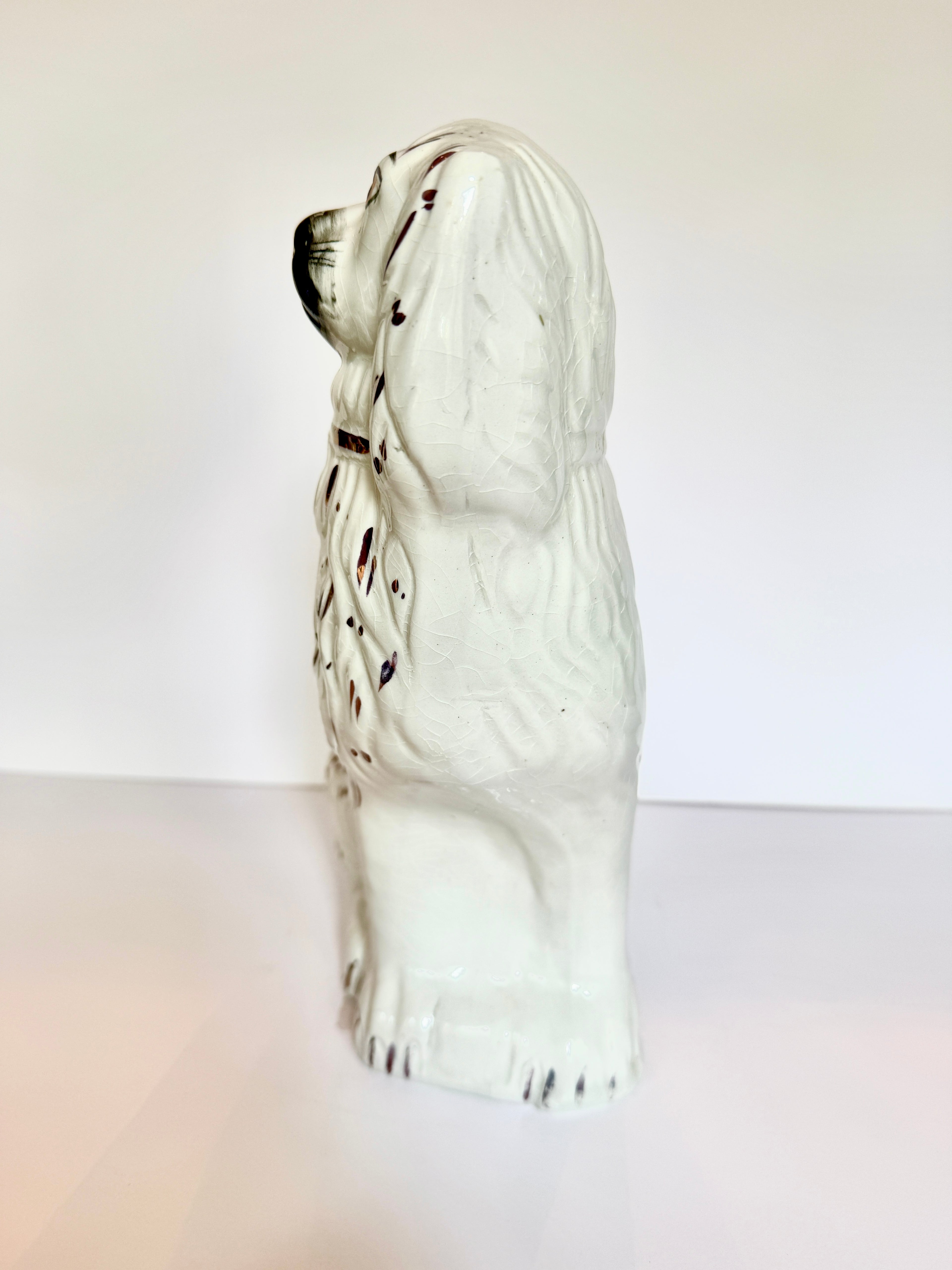 Antique Staffordshire Spaniel, "Old Staffordshire Ware," c. 1900–1920s