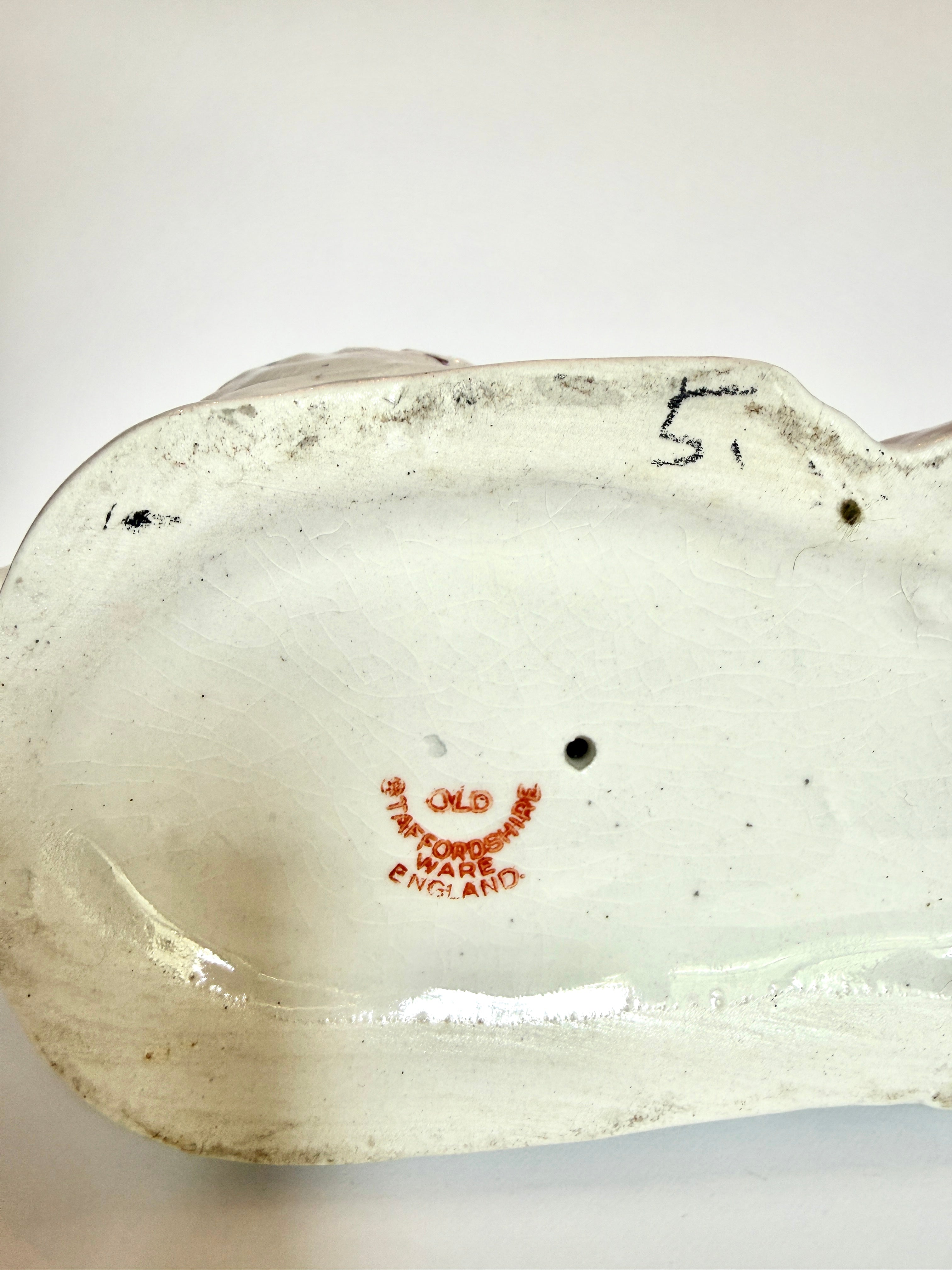 Antique Staffordshire Spaniel, "Old Staffordshire Ware," c. 1900–1920s
