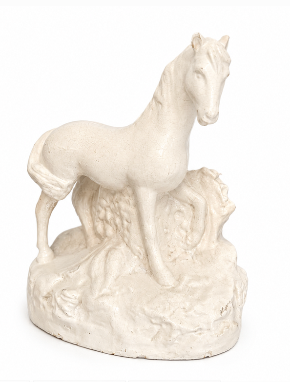 Vintage Chalkware Horse Sculpture, Attributed to Maddux of California — 1950s