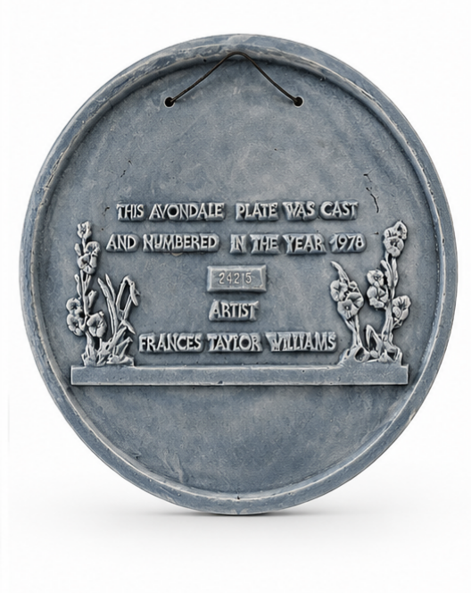 Blue Avondale Incolay Plate, Numbered. 1978