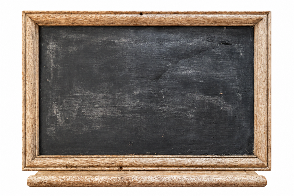 Antique Rustic Framed Chalkboard with Wooden Chalk Ledge