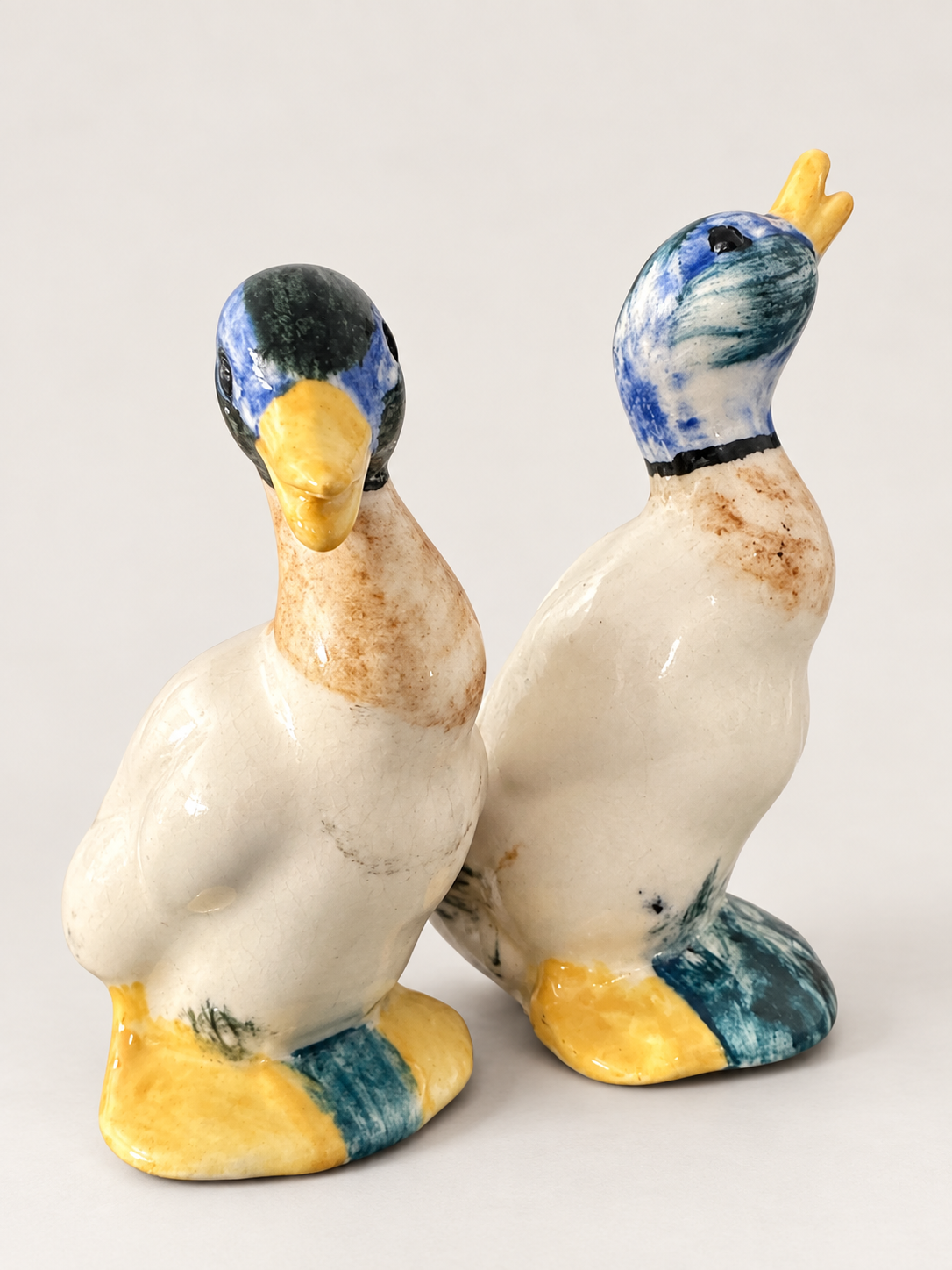 Vintage Ceramic Duck Figurines, Pair
