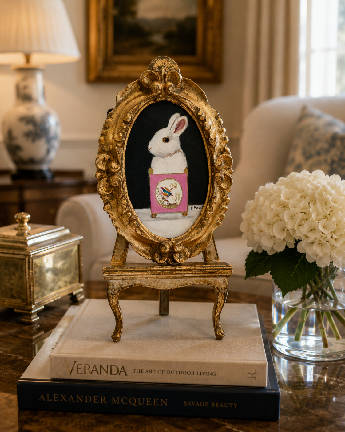 Pat McCarthy, Bunny in Pink Porcelain Panel