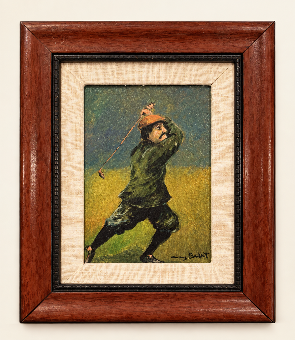 The Golfers, Vintage Framed Pair