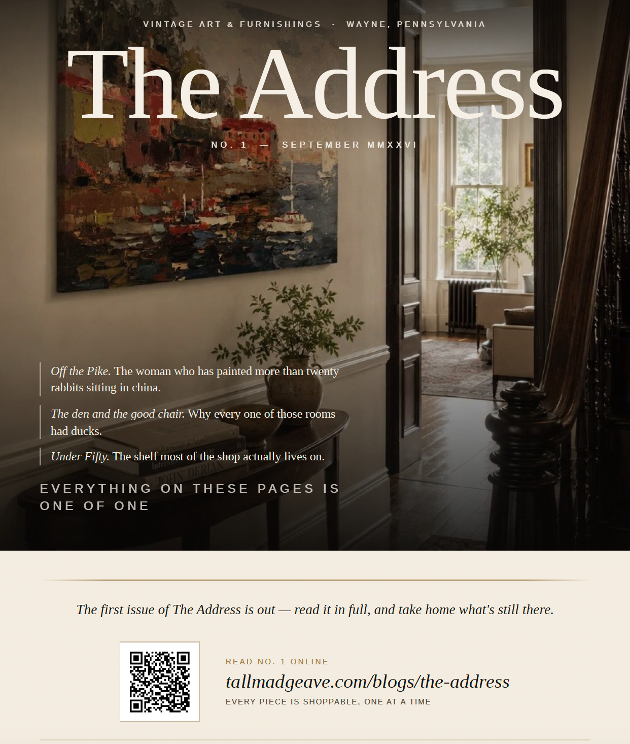 The Address, No. 1 — August 2026