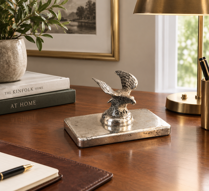 Vintage Silver Eagle Desk Box with Eagle Finial