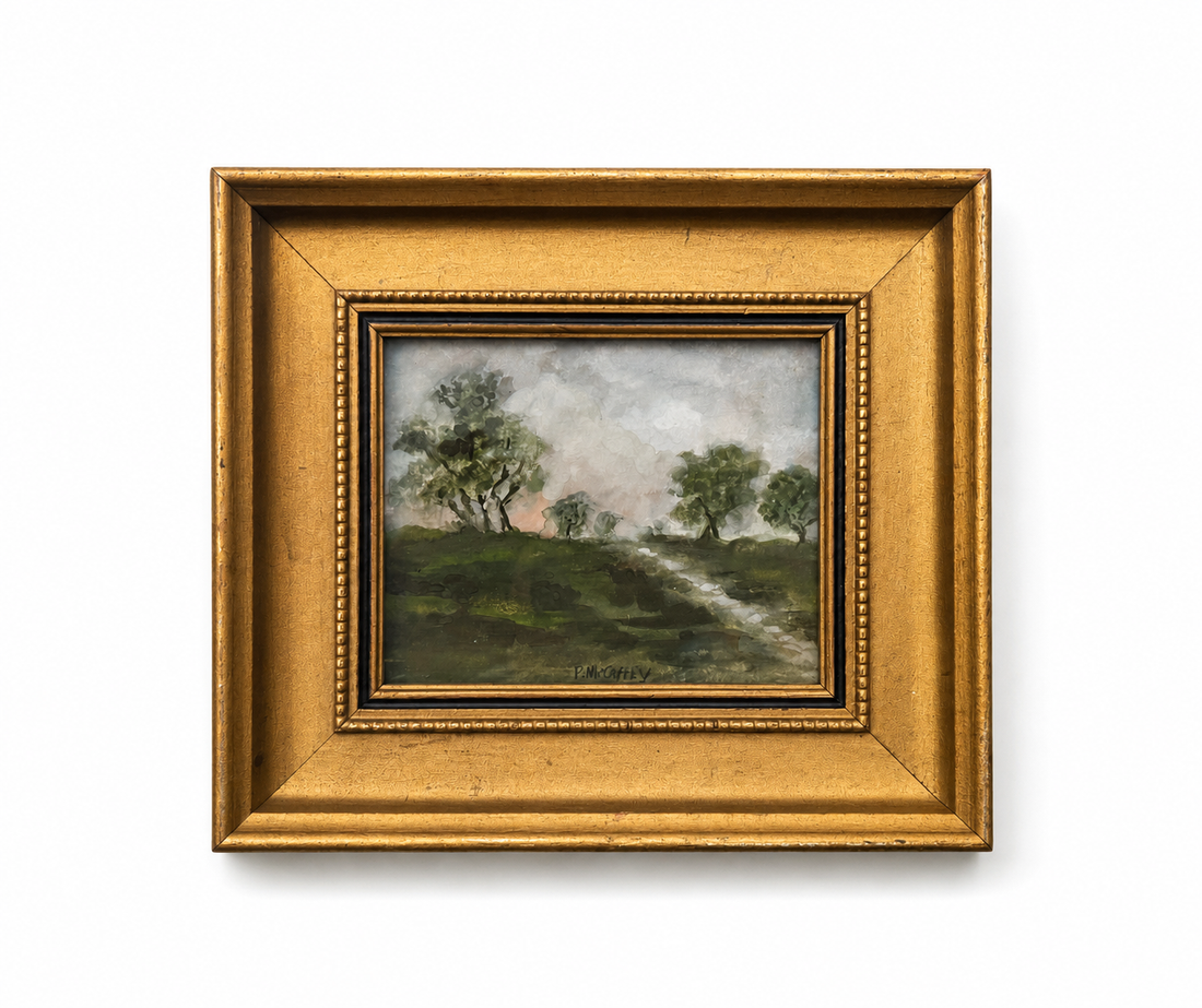 Vintage Misty Landscape Watercolor, Pat McCarthy