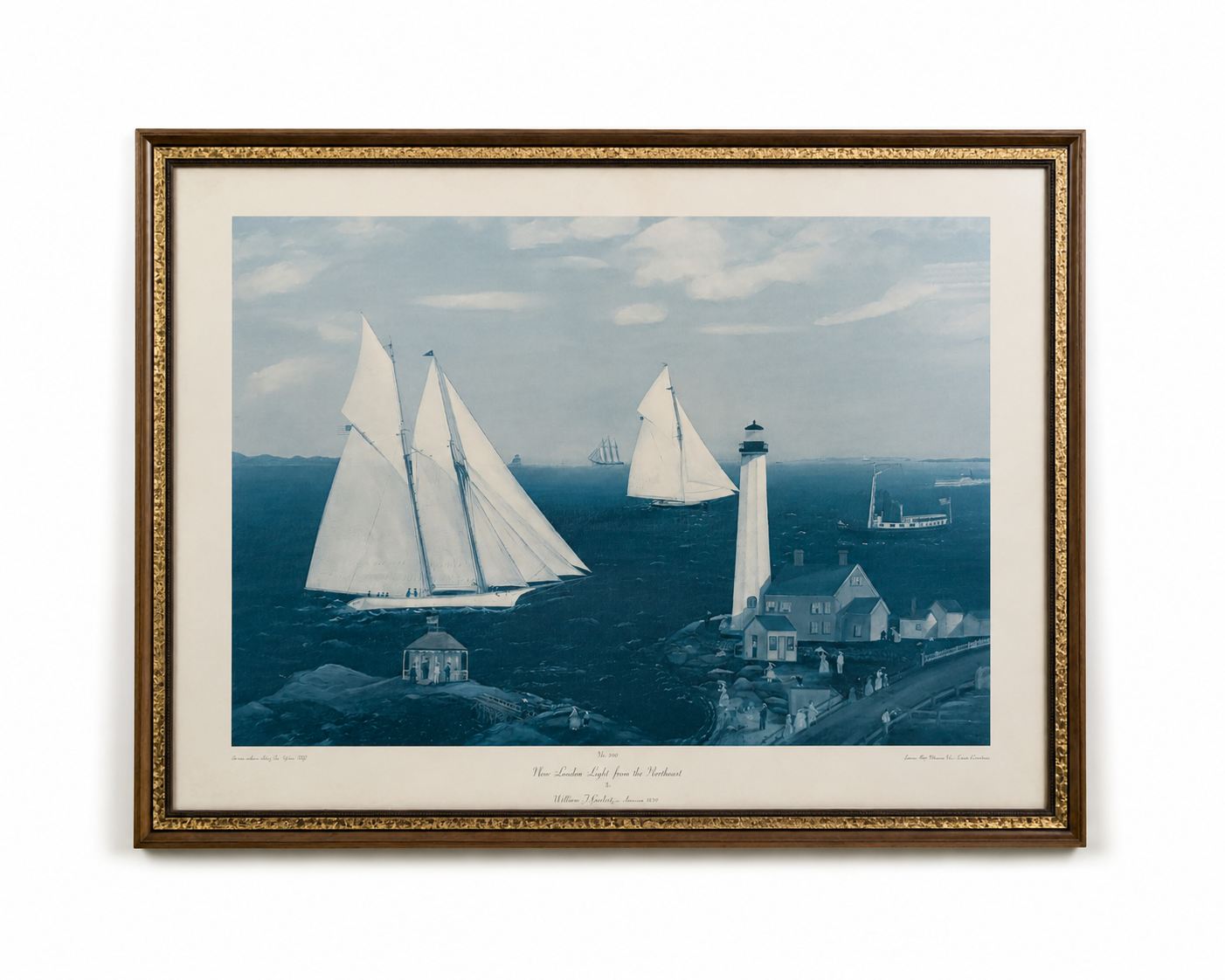 Vintage "New London Light from the Northeast" Cyanotype Print
