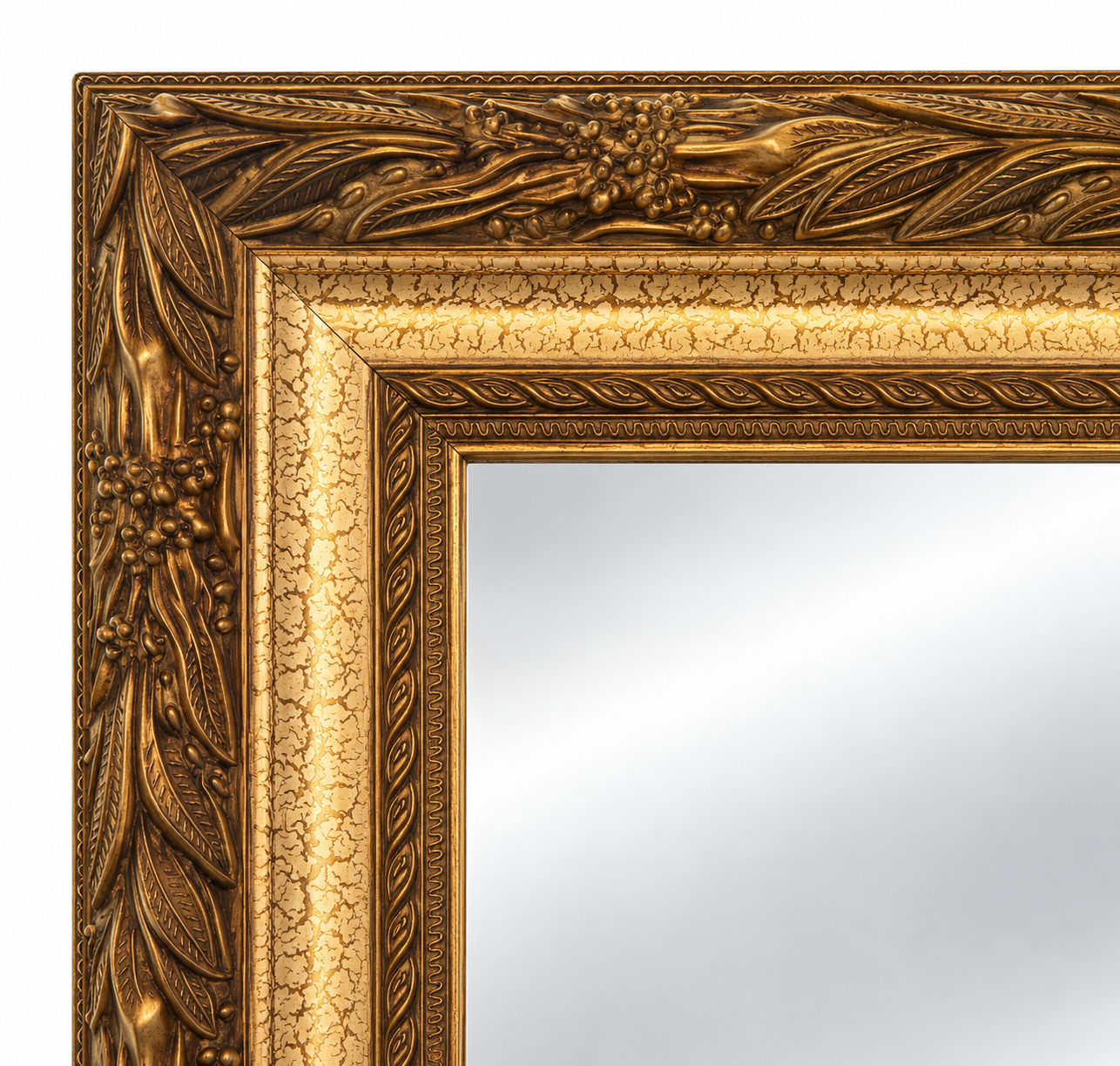 Vintage Distressed Cream Wood Frame, Horizontal Art &amp; Mirror Frame