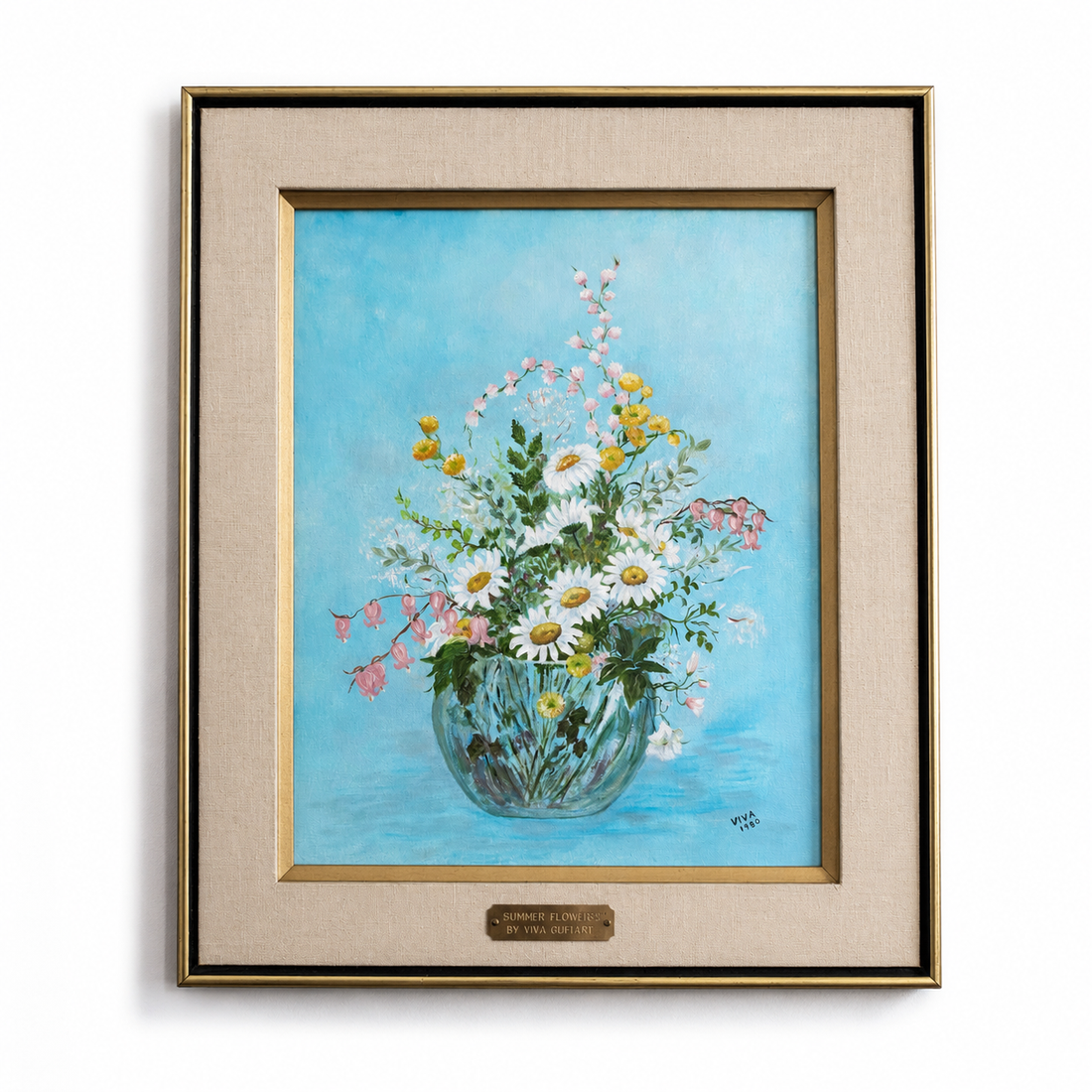 Vintage Summer Flowers Watercolor, Viva Guifart, Framed