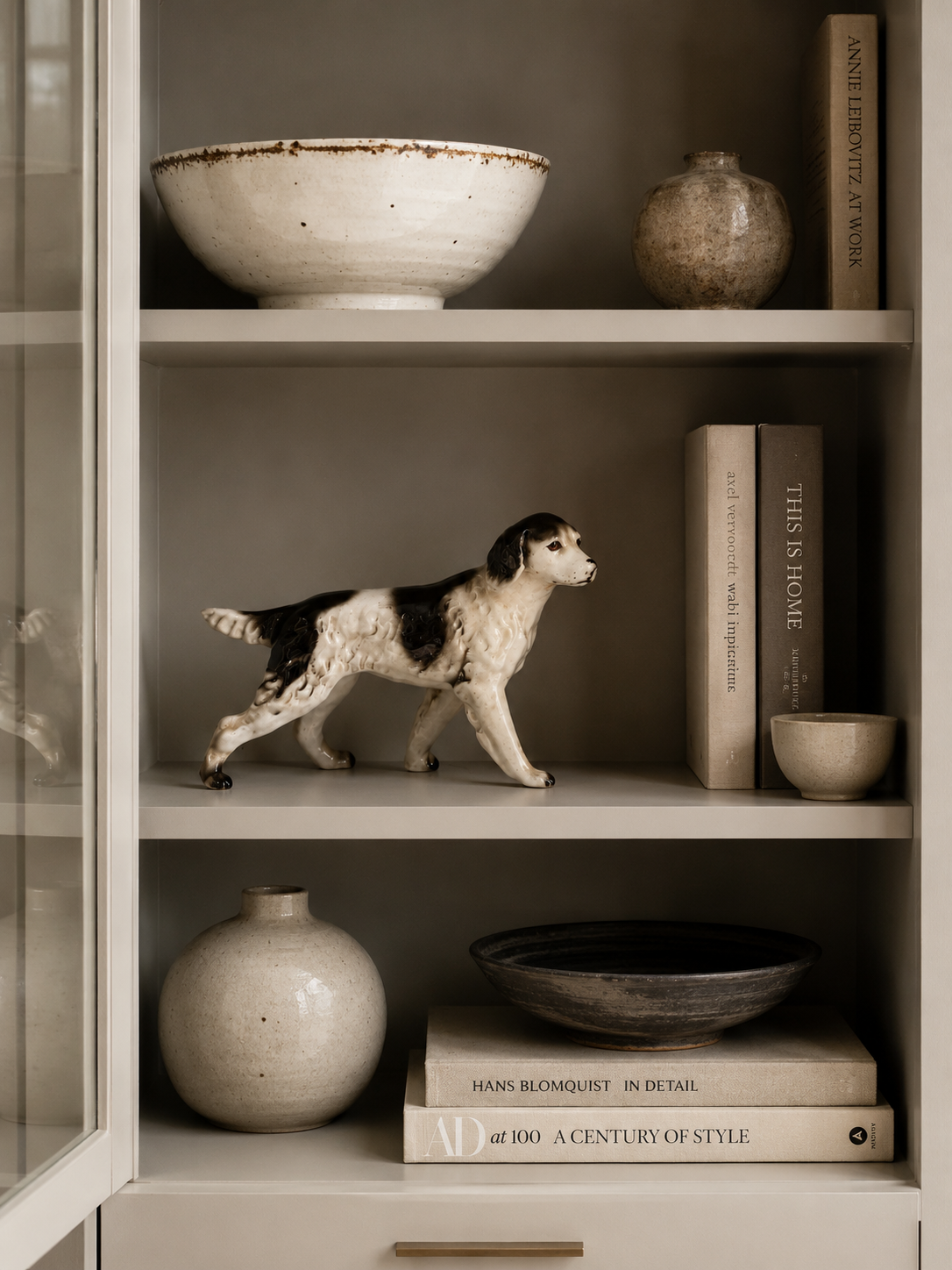 Figurine vintage en céramique représentant un épagneul