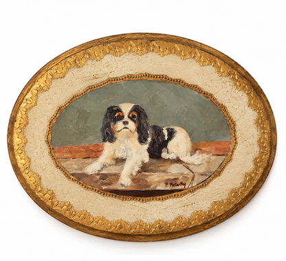 Cavalier spaniel oil, detail