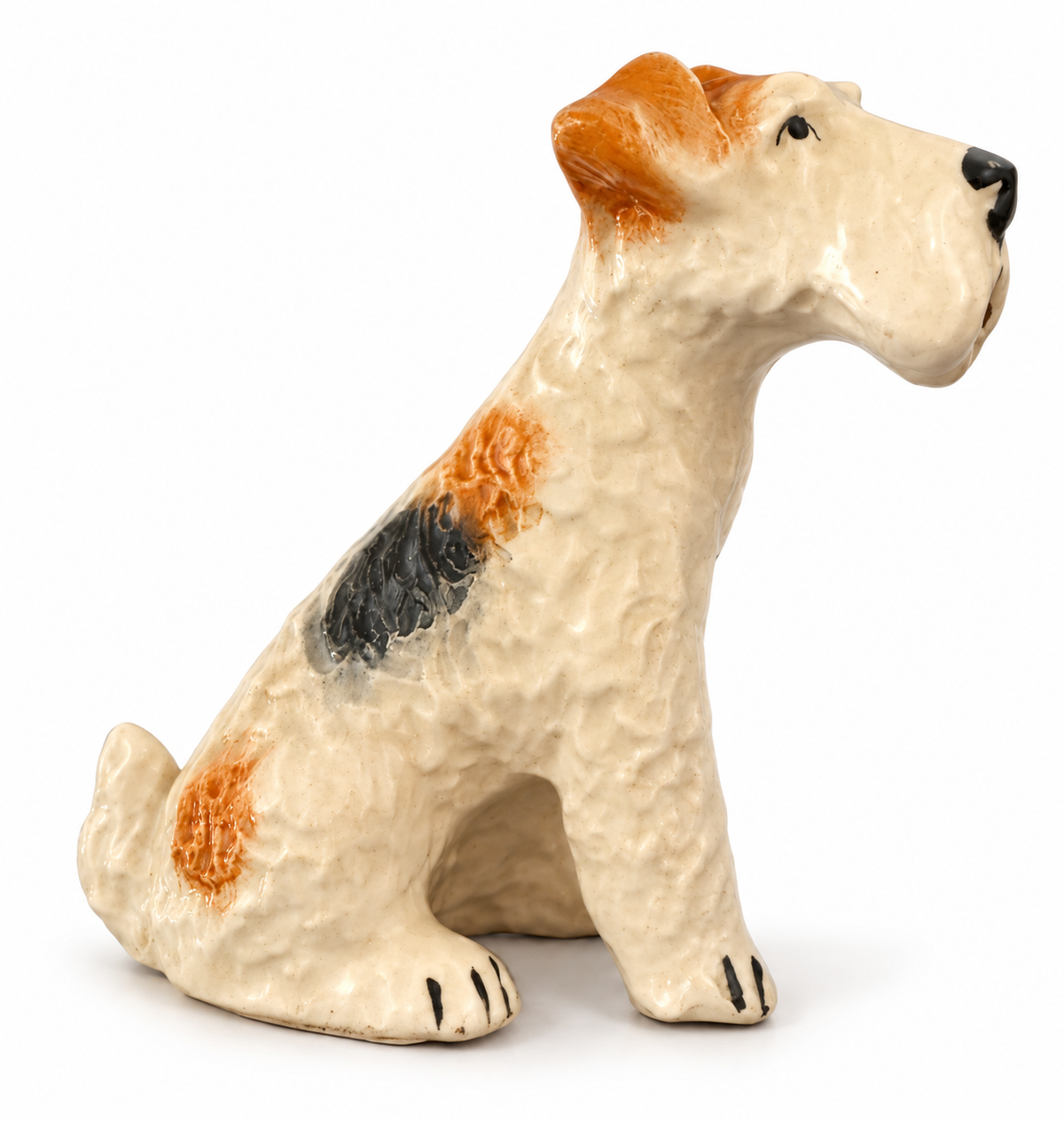 Vintage Hand-Painted Ceramic Terrier Dog Figurine