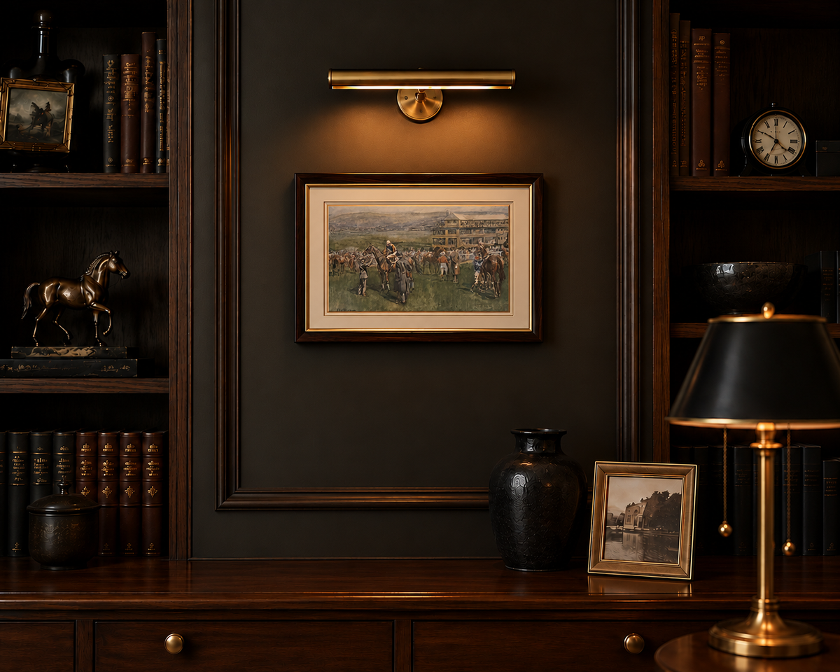 Framed 1951 Cheltenham racing lithograph