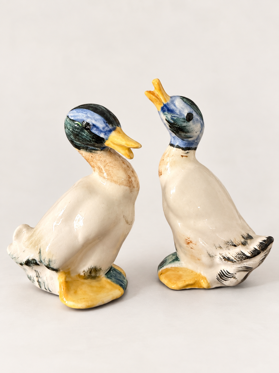 Vintage Ceramic Duck Figurines, Pair