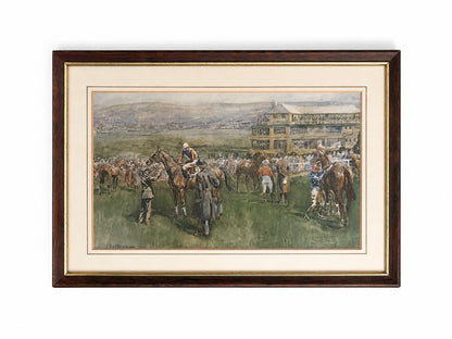 Lindor Edwards "Cheltenham" 1951 Vintage Racing Lithograph, Framed