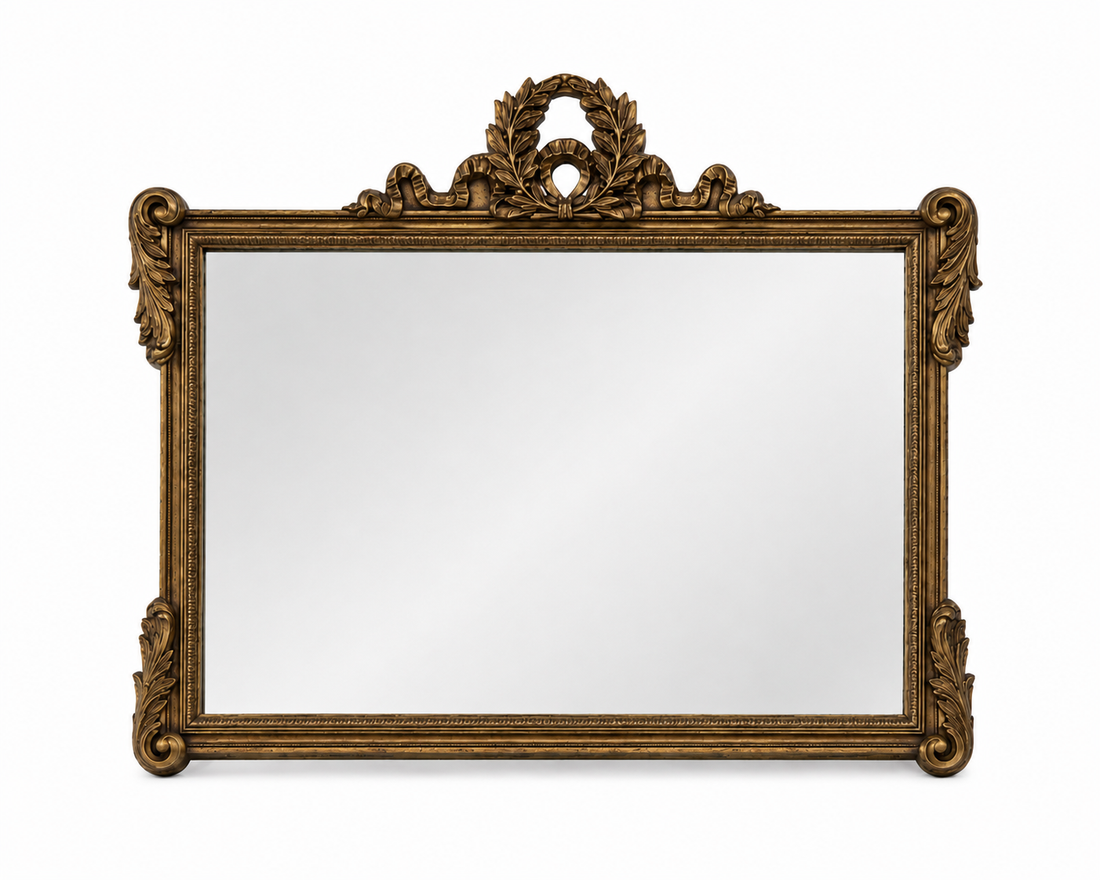 Vintage Gilt Overmantel Mirror, Laurel Wreath &amp; Acanthus