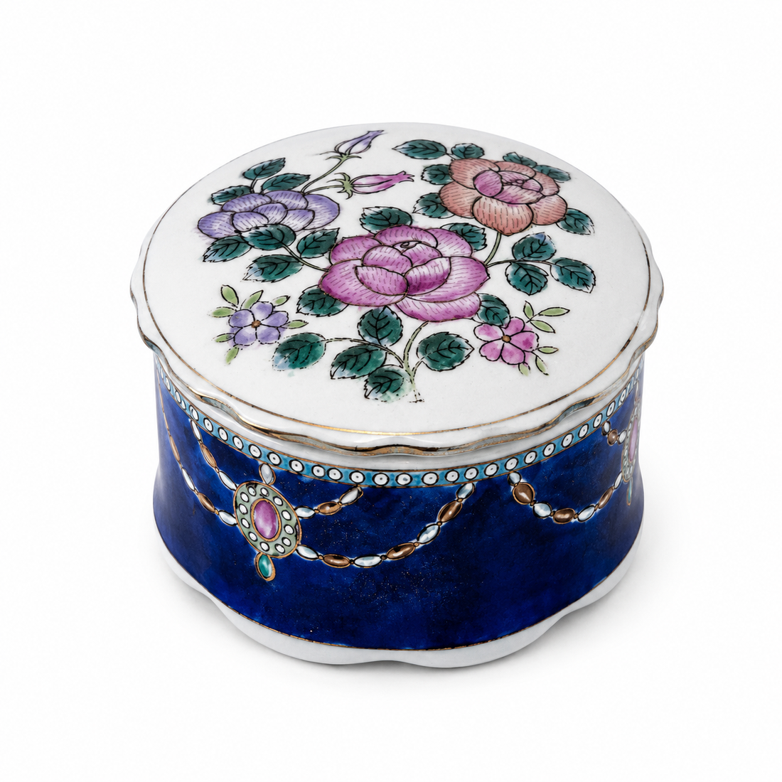 Vintage Floral Ceramic Box