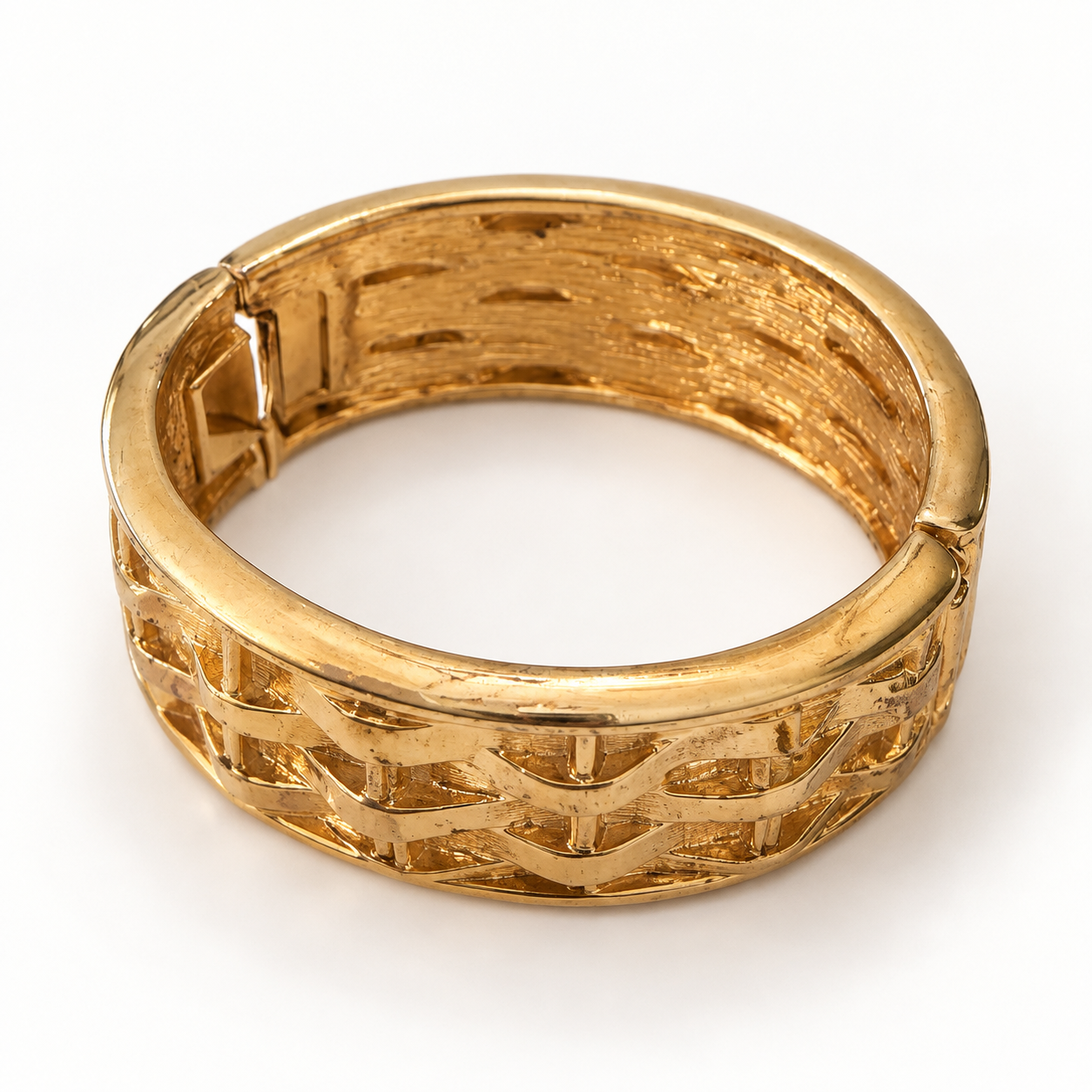 Joan Rivers Custom Jewelry Gold-Tone Woven Hinged Cuff Bracelet