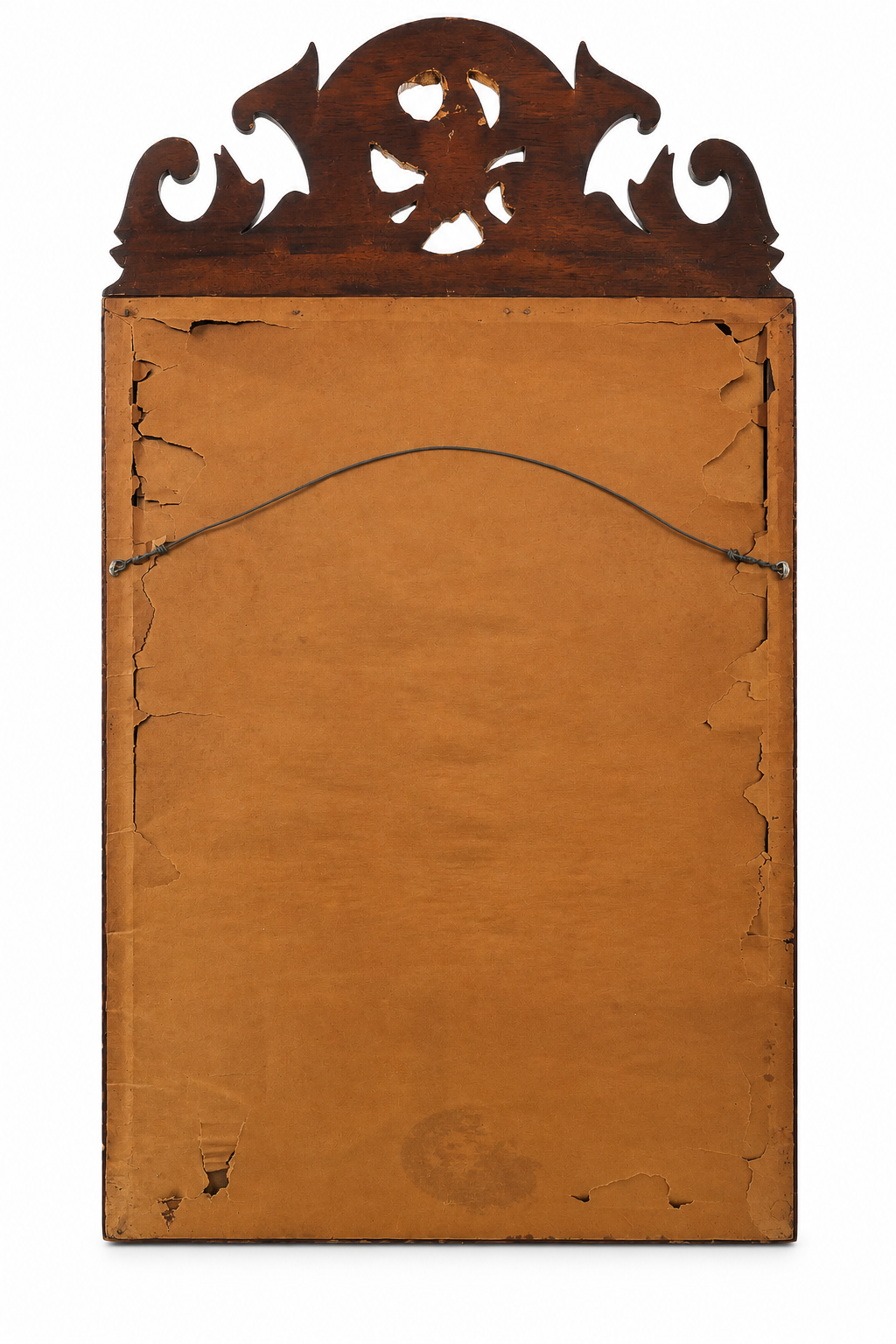 Antique Carved Wood Mirror with Eagle Crest