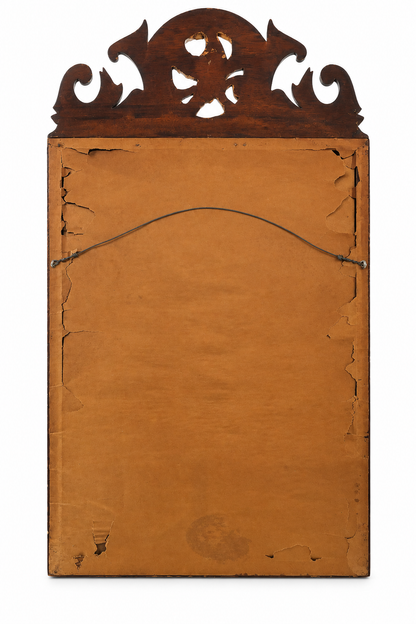 Antique Carved Wood Mirror with Eagle Crest