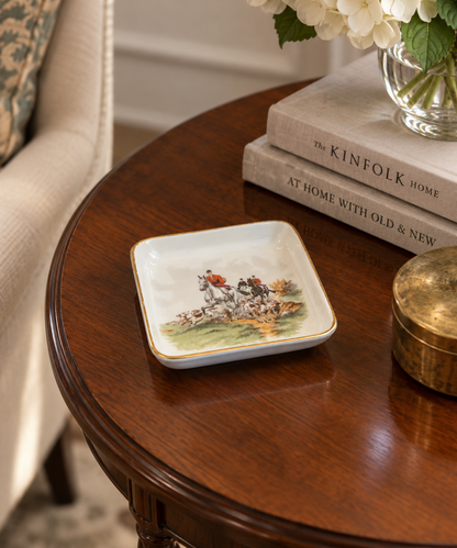 Vintage H&amp;G Heinrich Parforce Fox Hunt Porcelain Tray | Selb Bavaria