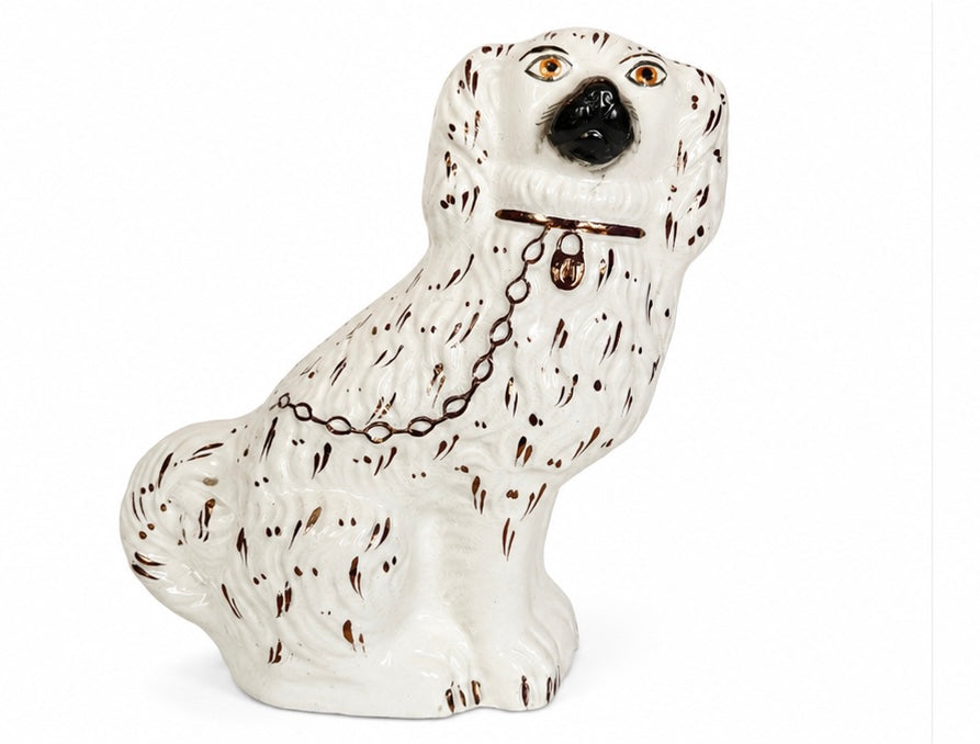 Antique Staffordshire Spaniel, "Old Staffordshire Ware," c. 1900–1920s