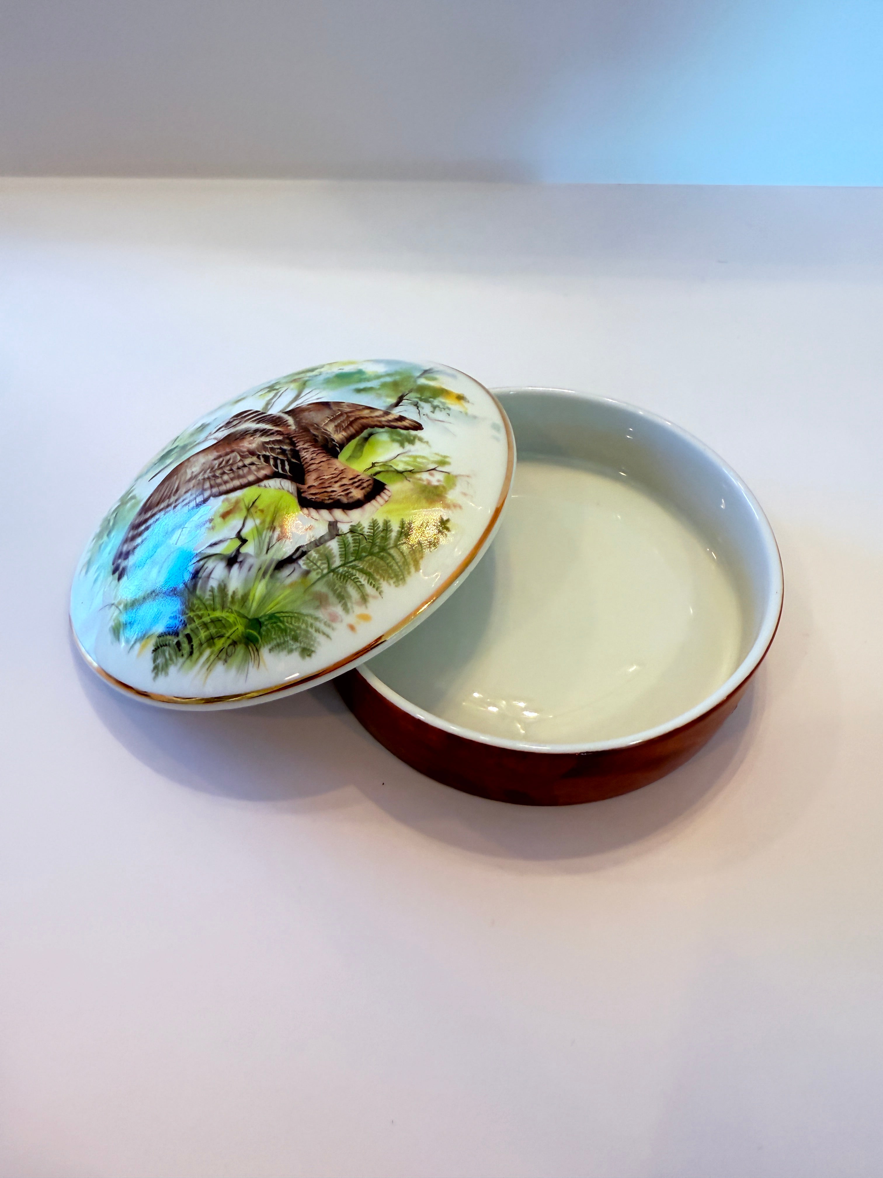 Scatola in porcellana Limoges Woodcock, Aratoria, Francia