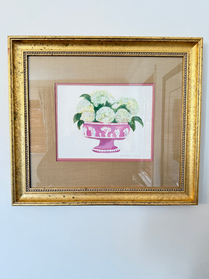 Pat McCarthy, Hydrangeas in Pink Jasperware Bowl
