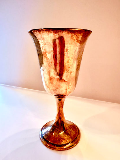 Calice Gorham vintage in argento placcato con ricca patina naturale, punzone YC433.