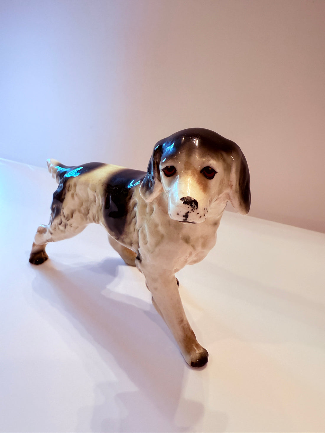 Statuetta vintage in ceramica di Spaniel