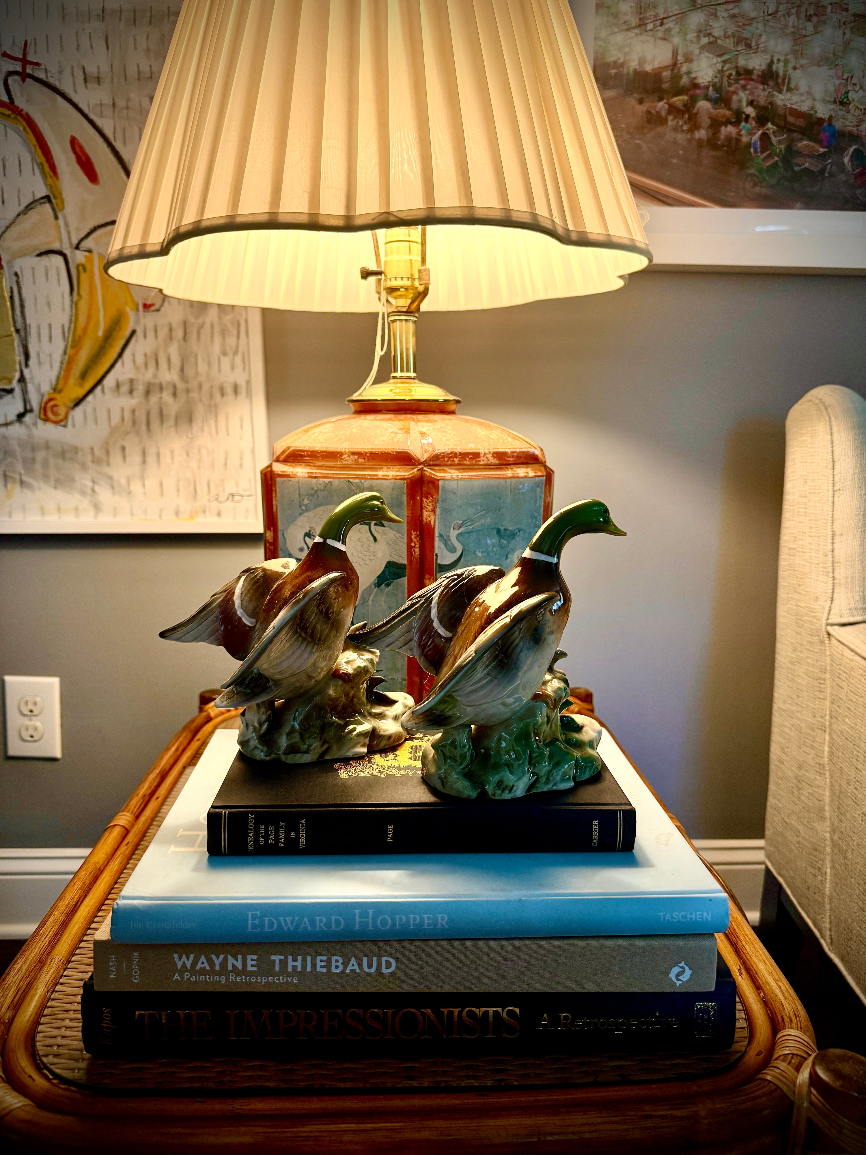 Shafford Ceramic Mallard Figurines, Pair, Japan
