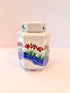 Jennifer Wong Hexagon Porcelain Ginger Jar. 5.5". Signed