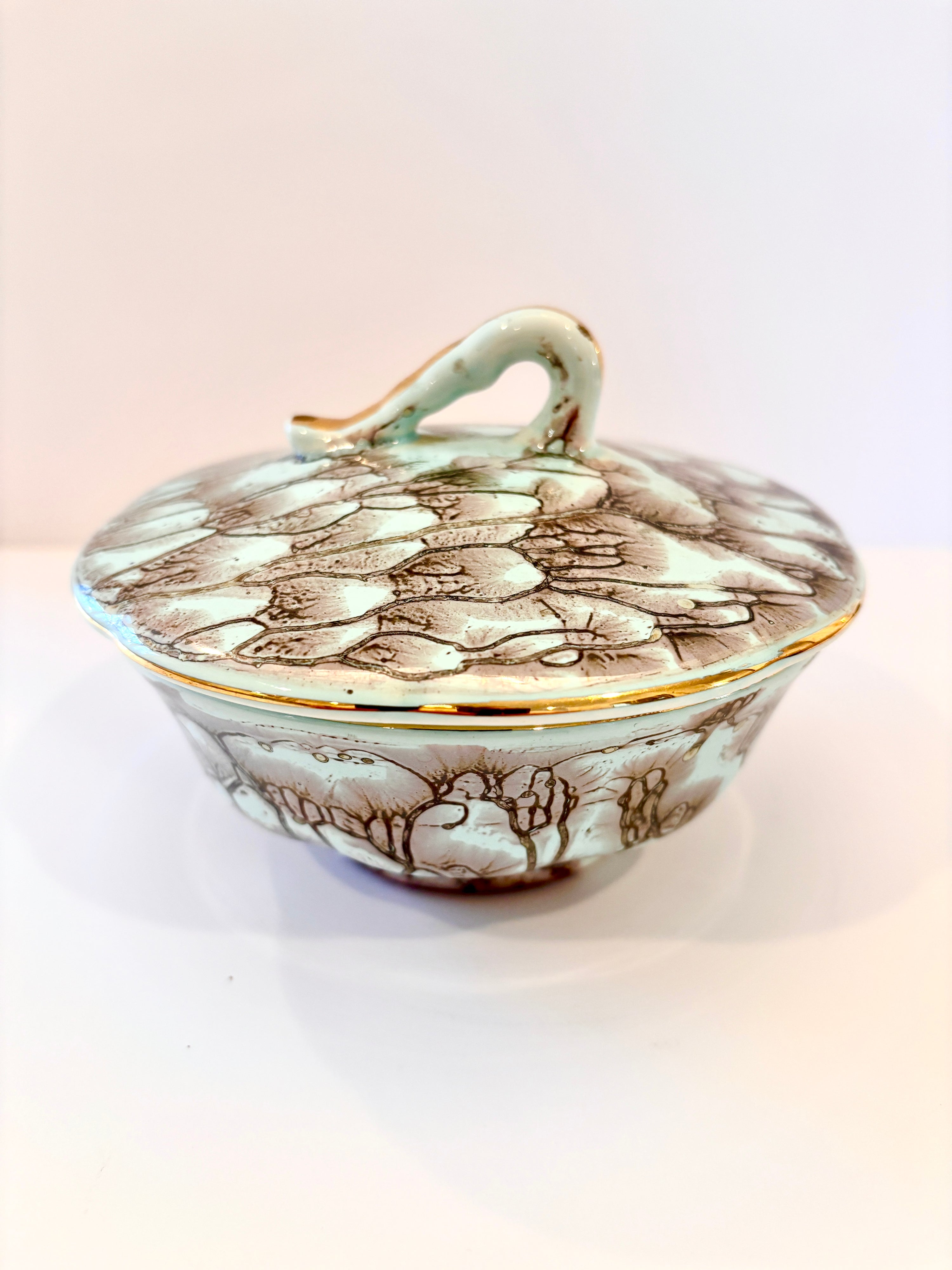 Hand-painted Delft Holland blue and white covered dish