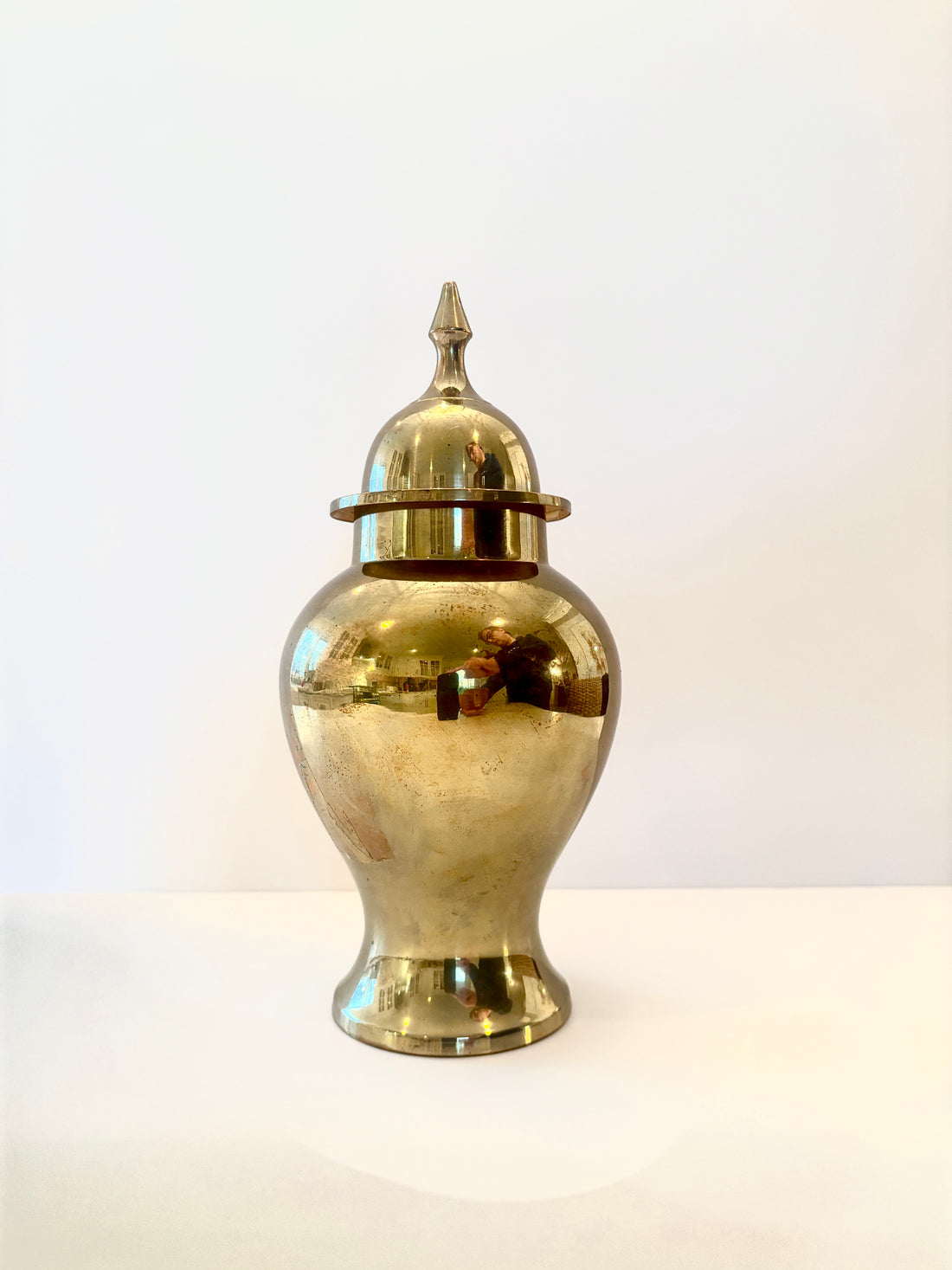 9&quot; Solid Vintage Brass Temple Jar