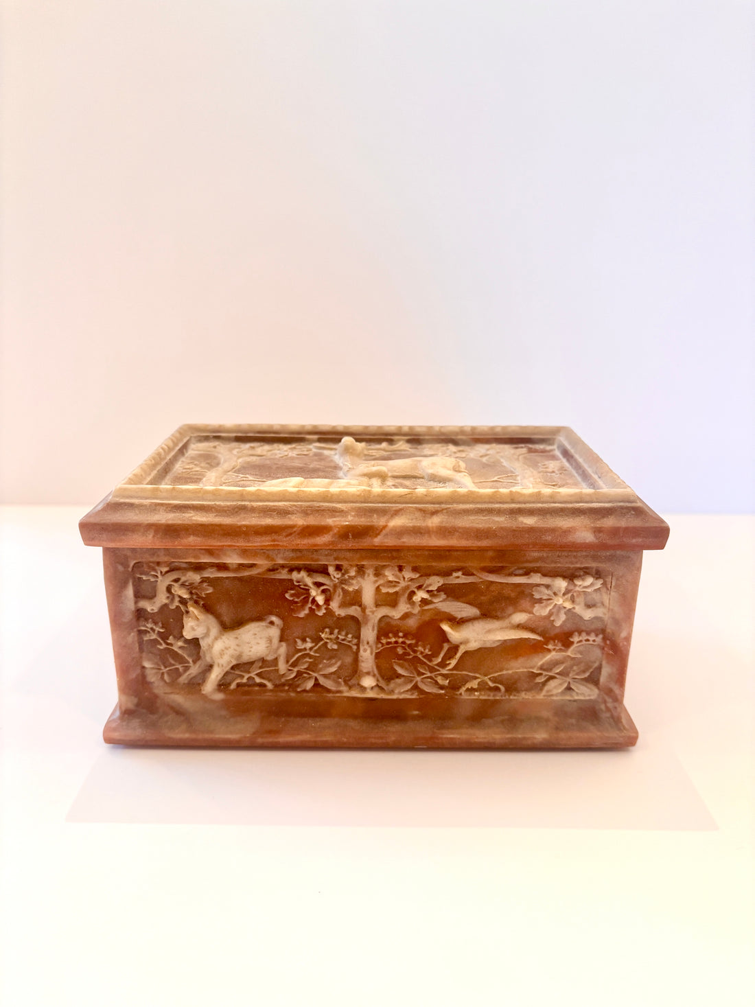 Mauve Incolay Vintage Decorative Box