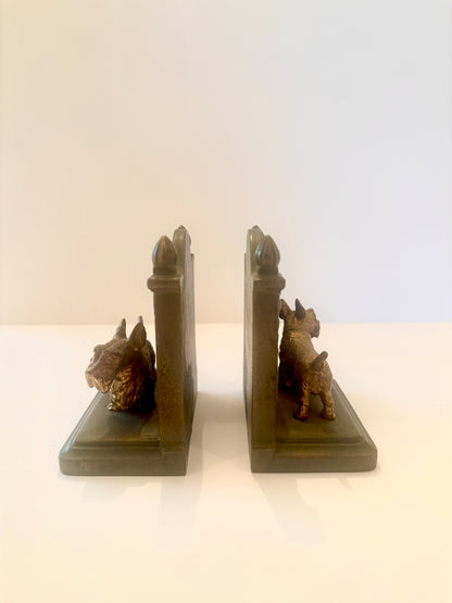 Brass Iron Scottie Bookends