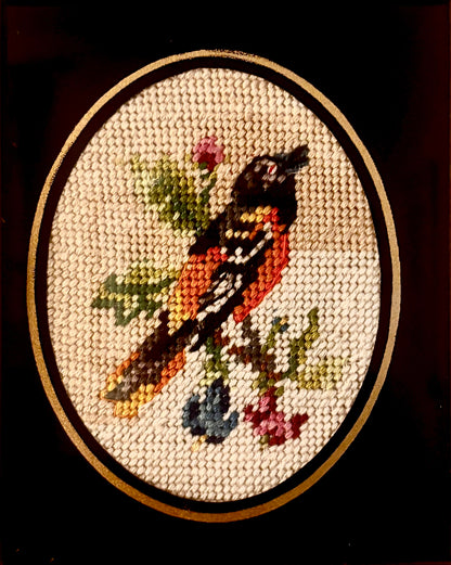 Vintage Needlepoint with Bird