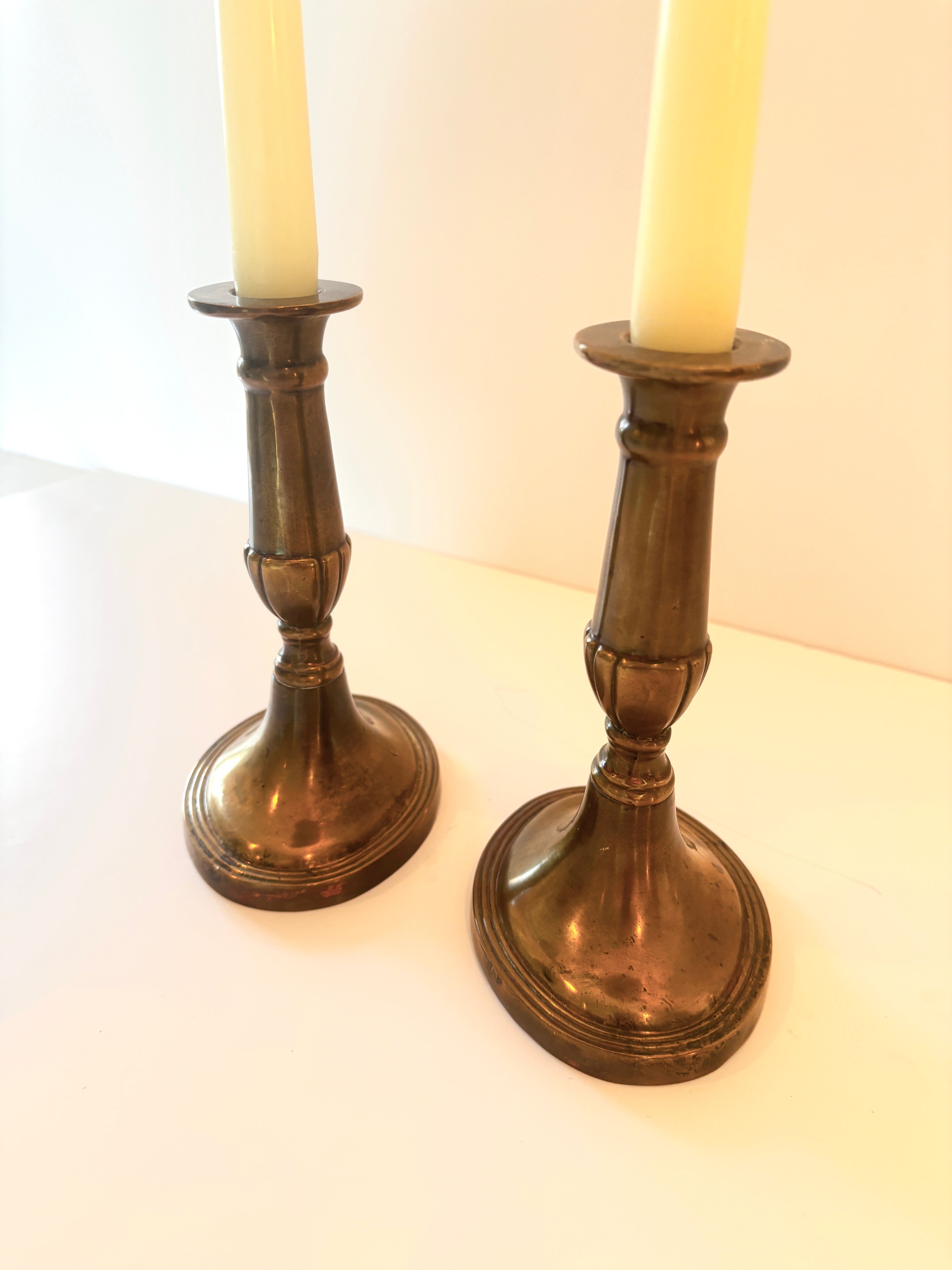 Pair Vintage Brass Candlestick