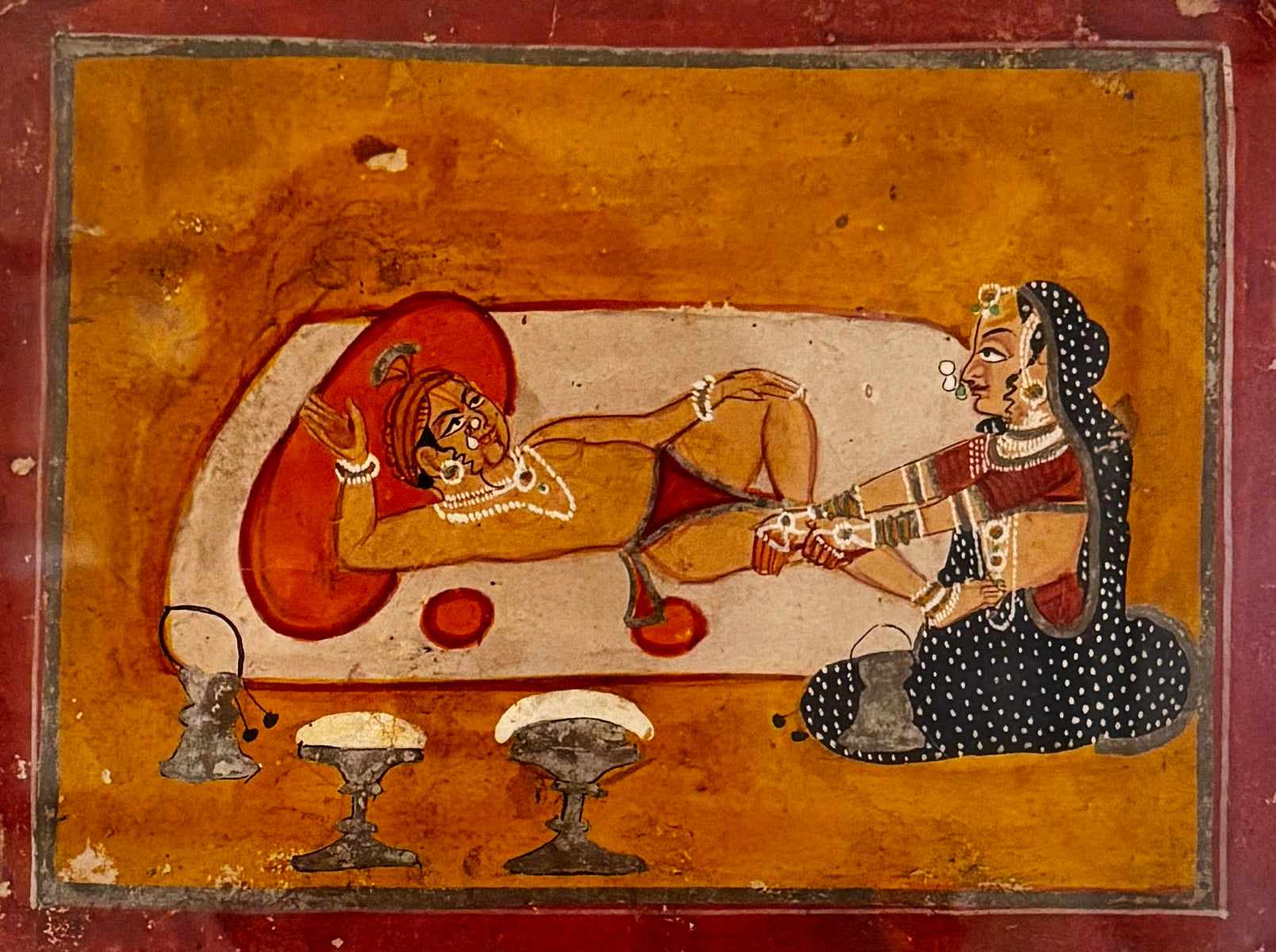 Mughal miniature painting, detail