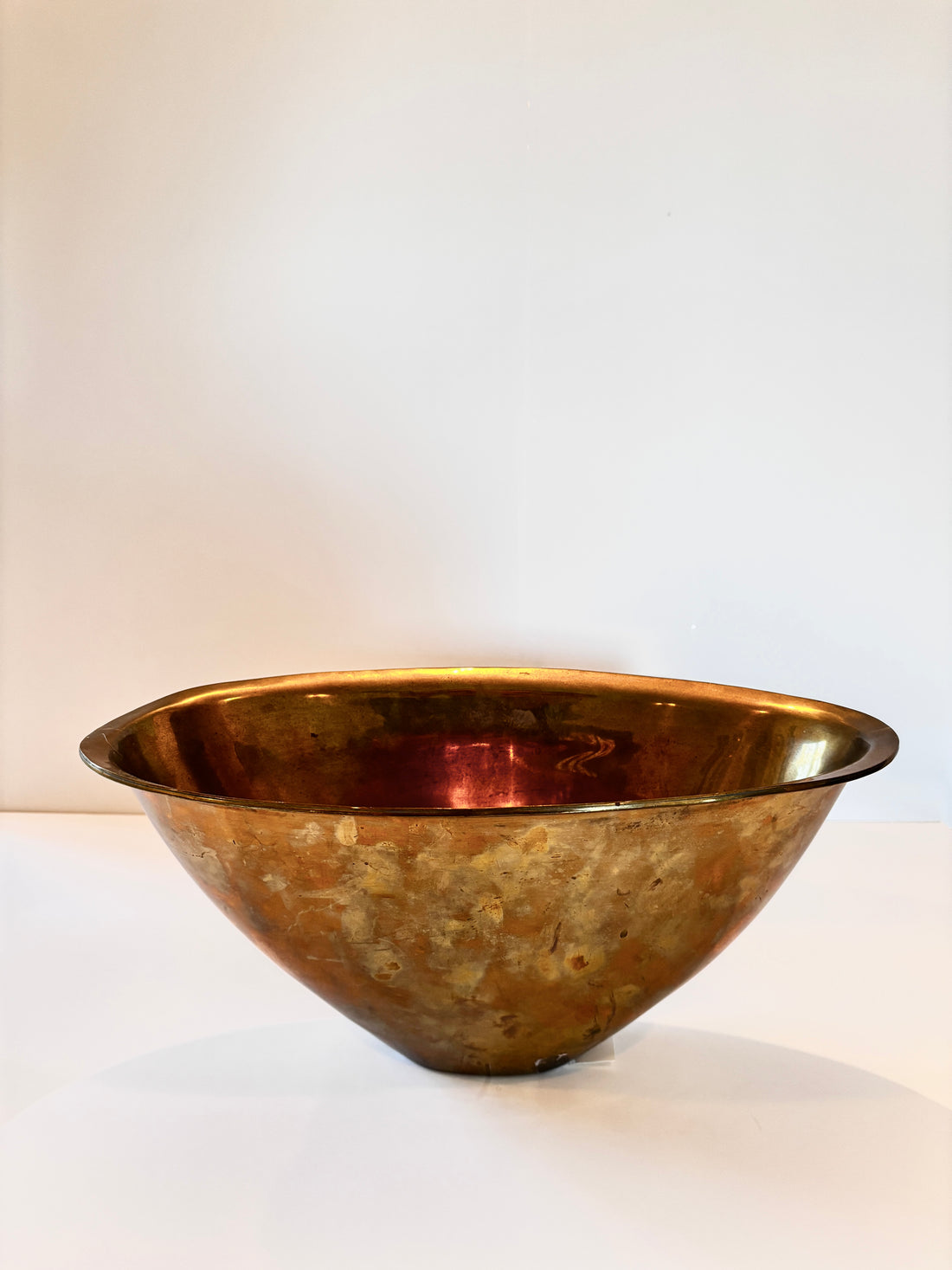 Vintage Oblong-Shaped Brass Bowl