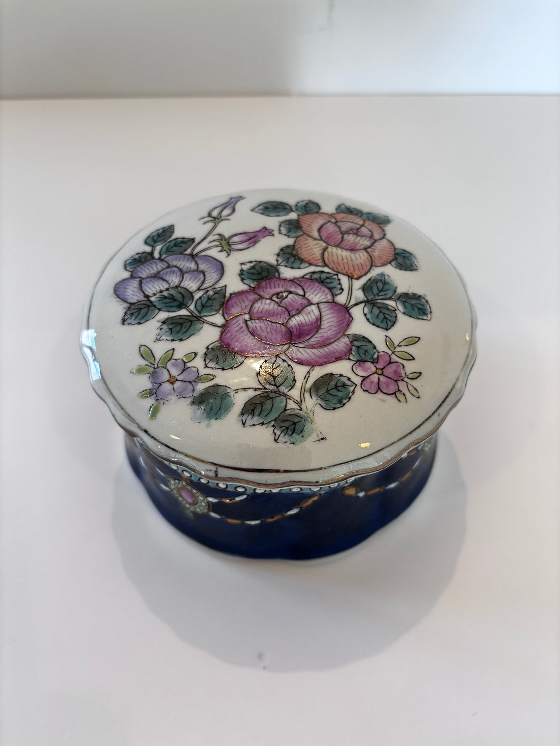 Vintage Floral Ceramic Box