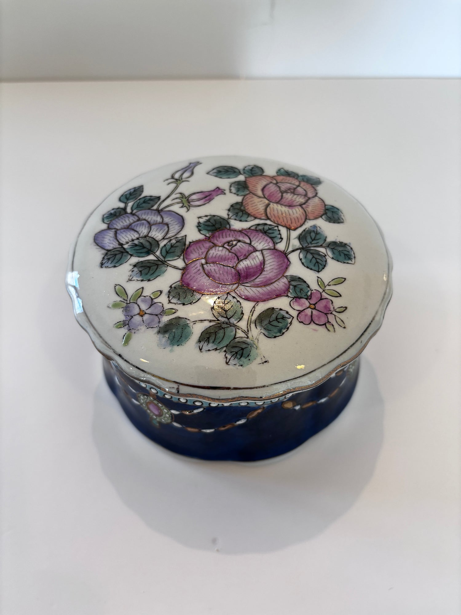 Vintage Floral Ceramic Box