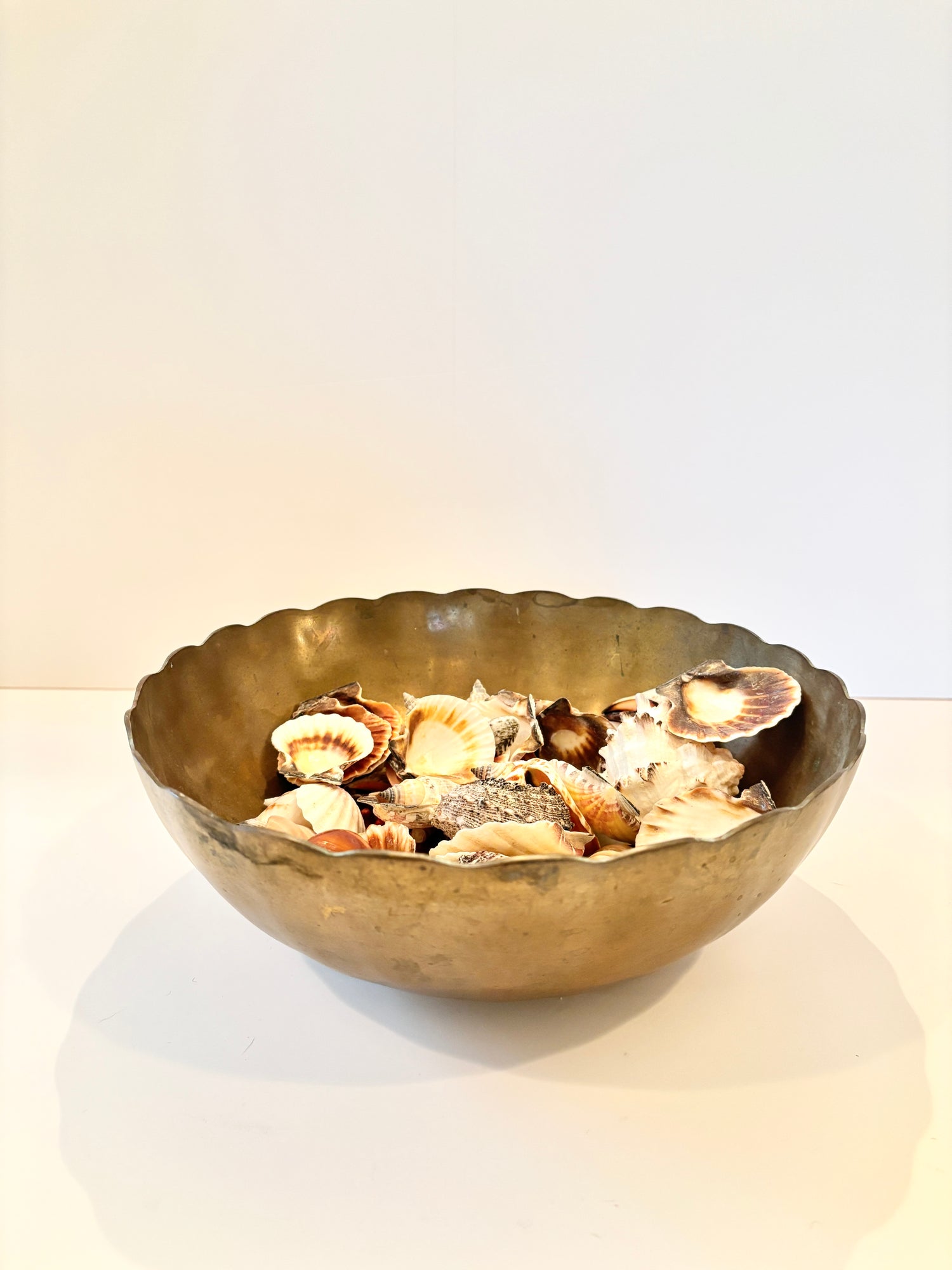 Vintage Brass Scallopped Bowl