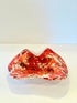 Vintage Orange/Sparkle Swirl Murano Glass Bowl